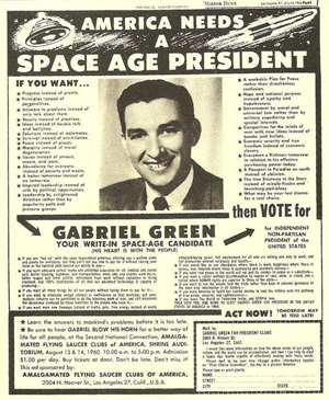 Gabriel
                Green advertisement for President