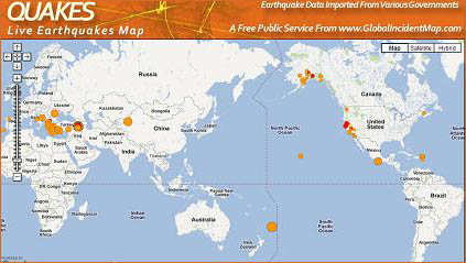 Earthquakes Quiet October 24 2011
                except Mediterranean